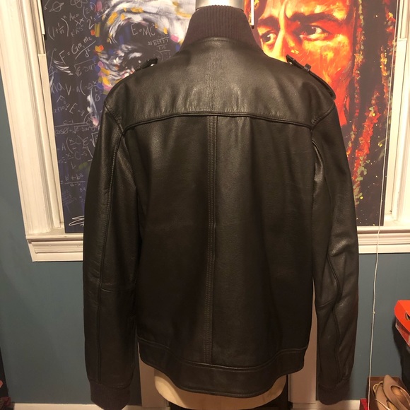 Vintage GUESS Leather Bomber Jacket - Picture 3 of 7